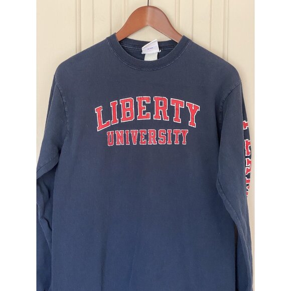 Liberty Flames Blue L/S T-Shirt Men's Size M Champion NCAA - Picture 3 of 8